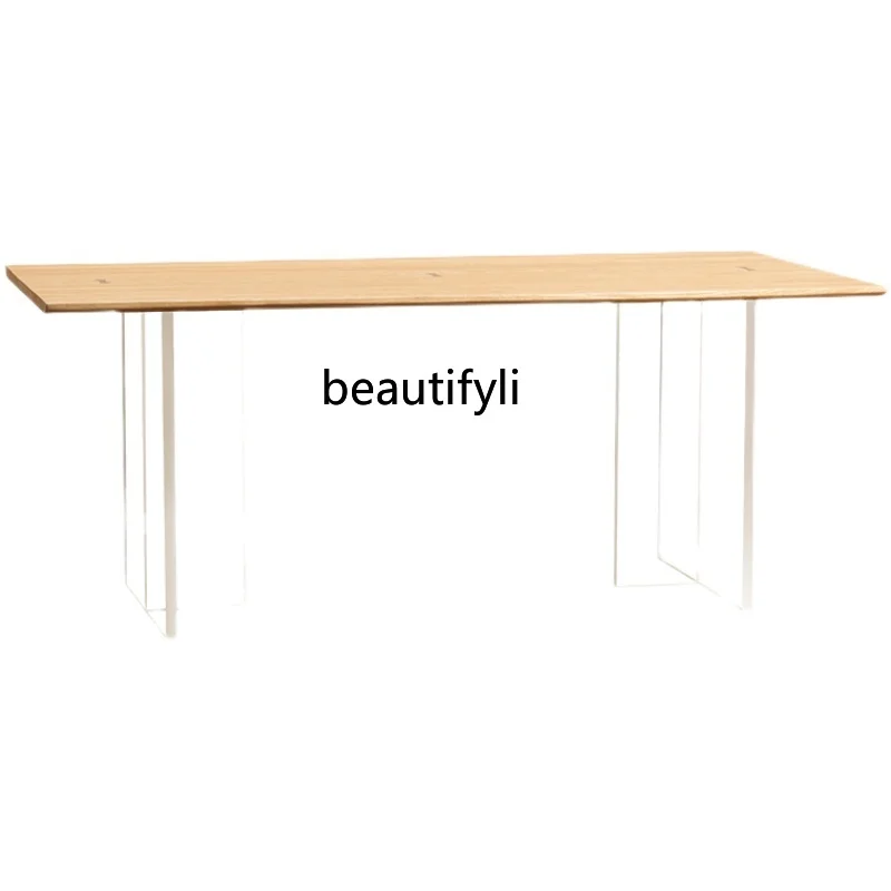 

Nordic Acrylic Suspension Dining Table Simple Solid Wood Table Home Large Board Table Workbench Misty Wind Creative Office Desk