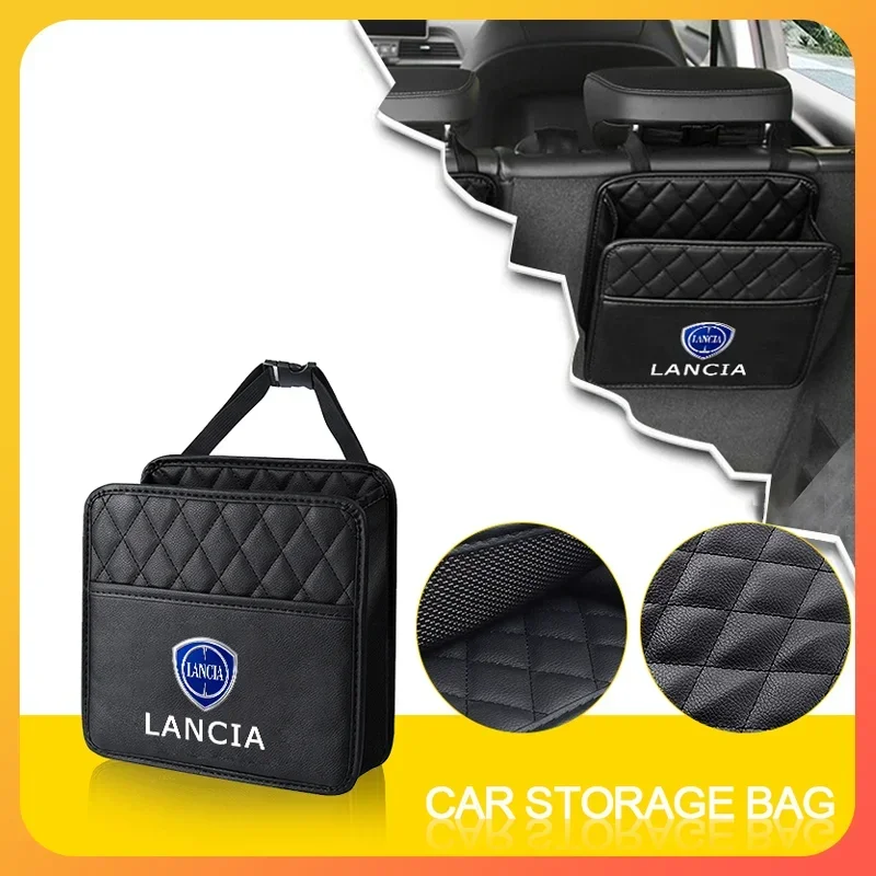 

Car Backseat Organizer Multifunction Leather Interior Hanging Storage Bag For Lancia ypsilon delta musa nera thema universal