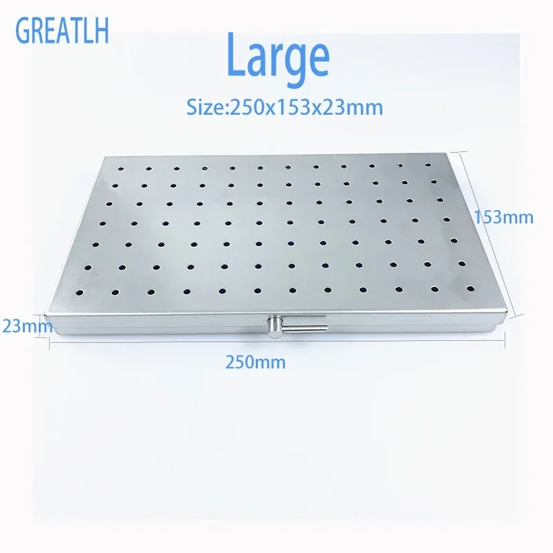 Sterilization Case Single Layer Autoclavable Tray with Silicone Mat Sterilizing Tool Aluminium Instruments Hold Sterilising