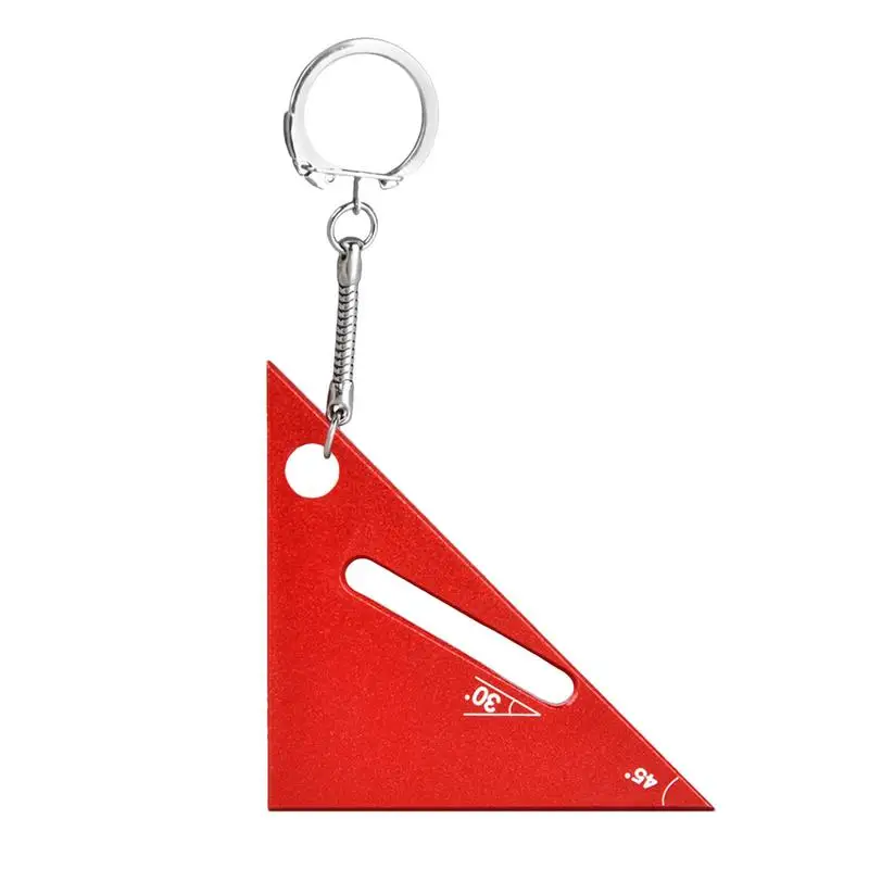 Metal Triangle Ruler Mini Right Angle Ruler Mini Square Angle Tool With Keychain Aluminum Carpenter Square For Woodworking