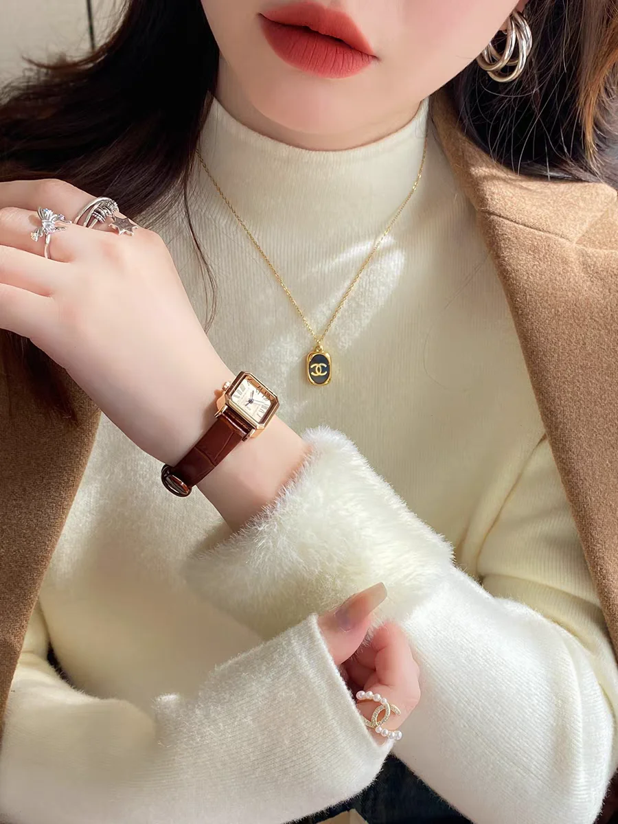 Thiened Fce eendelige lange Sve gebreide trui dames herfst winter f hoge kraag basislaag irt woon-werkverkeer...