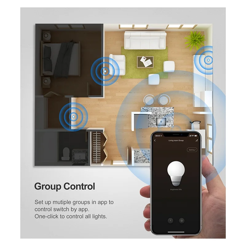 

BAAJ-Tuya Smart Wifi Dimmer Light Switch,Touch Dimming Panel Wall Switch 100-240V,Works For Alexa Google Home