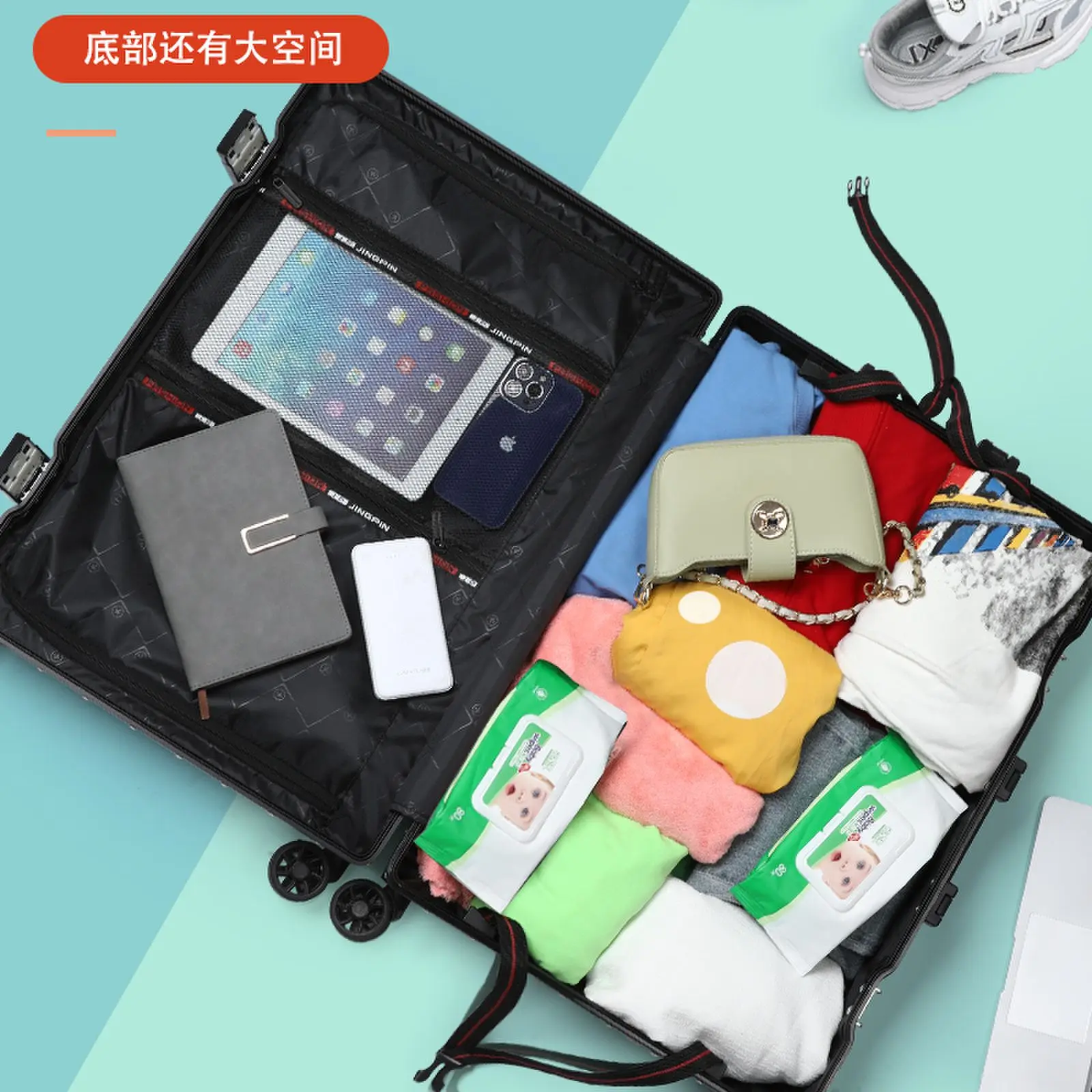 High-value student rolling luggage men women fashion new trolley suitcase carry on large-capacity silent travel boarding case