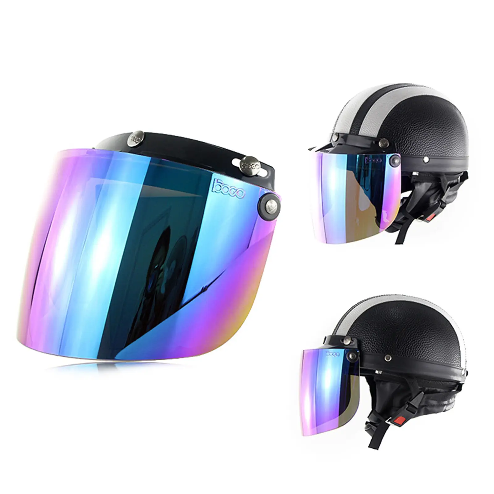 Motorcycle 3-Snap Visor Lens Shield Sturdy Anti Dizziness Motorcycle Helmet Visor Lens Gift for Friends Family Members Neighbors