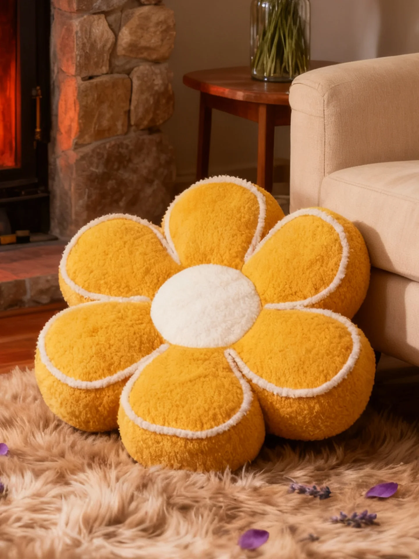 

Декоративная подушка с цветочным узором для дивана и изголовья кровати, мягкая плюшевая, круглая, универсальная для всех возрастов, для дома и гостиной