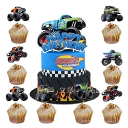 Monster Truck Cupcake Toppers Picks Monster Car Theme Birthday Party Decoration for Boys Monster Truck Party Birthday Decoration