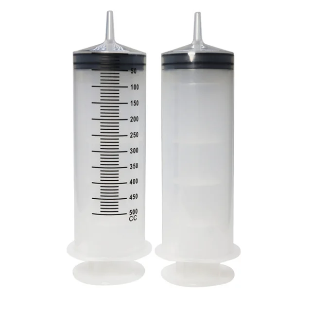 500 ml strzykawka o dużej pojemności plastikowa strzykawka pompa wielokrotnego użytku miarki karmniki dla psów 1 m rurka do karmienia atrament большой шприц Seringue