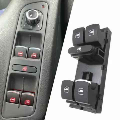5E 959857   Power Window Master Switch Controle Knop Voor VW Jetta Tiguan Golf GTI MK5 MK6 Passat B6 CC Seat Leon MK2 5ND 959 857