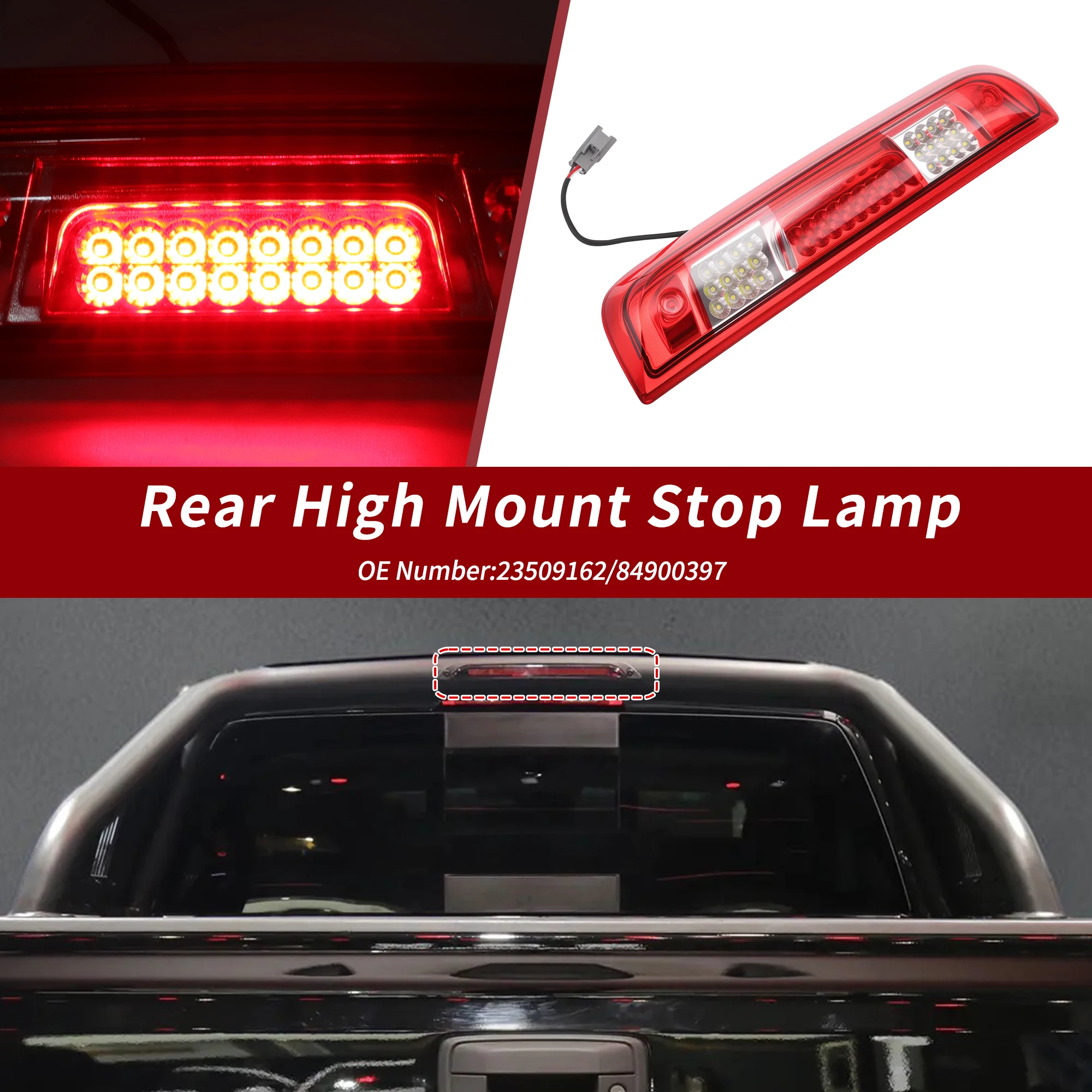 UXCELL High Mounted LED Third Brake Light for Chevrolet Silverado 2014-2024 23509162