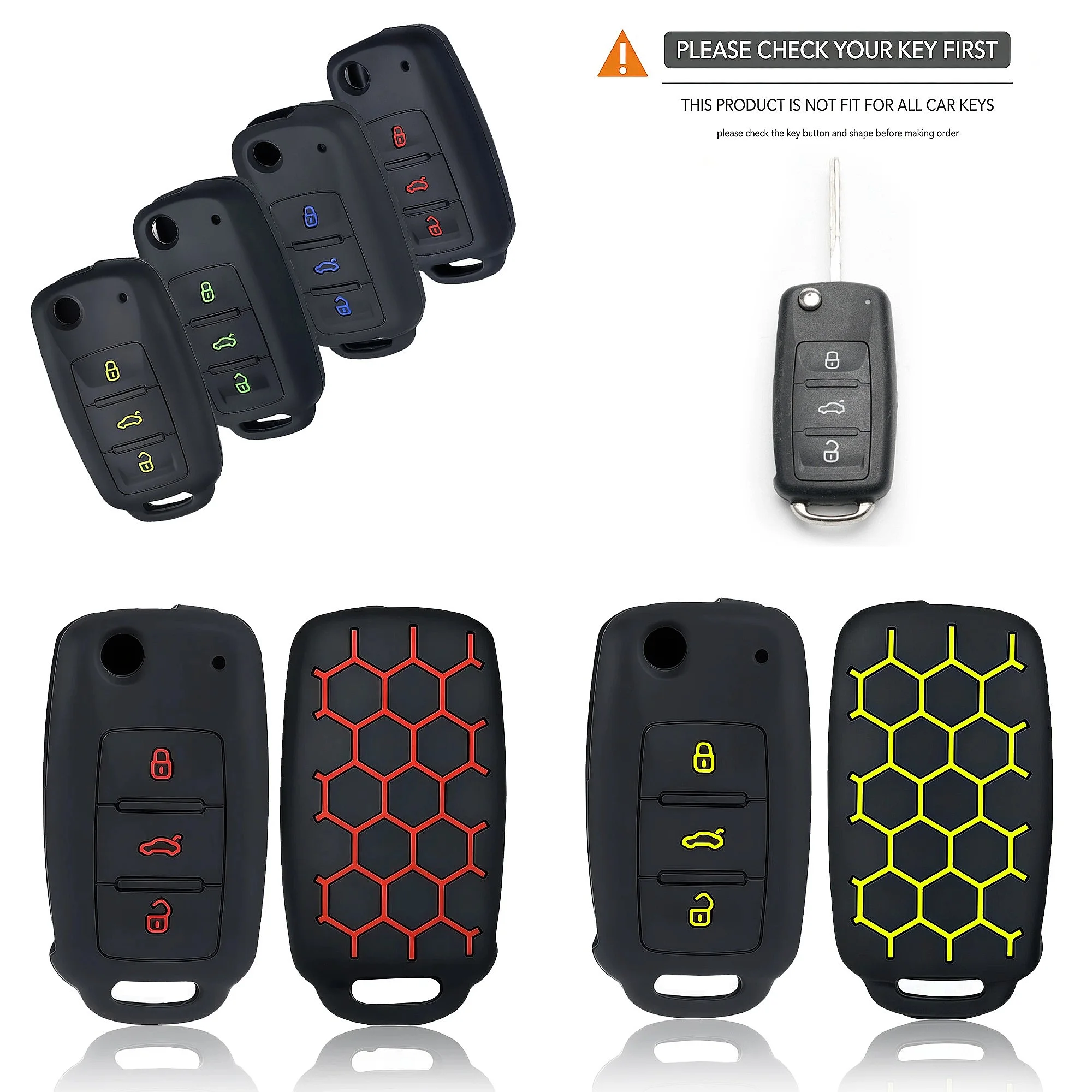Silicone Car Key Fob Cover Case for Skoda Yeti Superb Rapid Octavia for SEAT Leon Ibiza VW Golf Jetta Polo