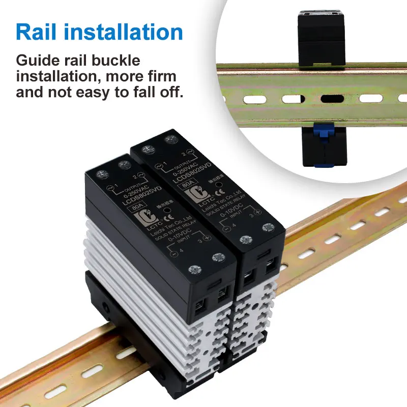 LCTC 0-10V 4-20mA 0-5V SSR Solid State Relay Voltage Regulator Single Phase Slim Relay With Radiator 10A 25A 40A 50A 60A 80A