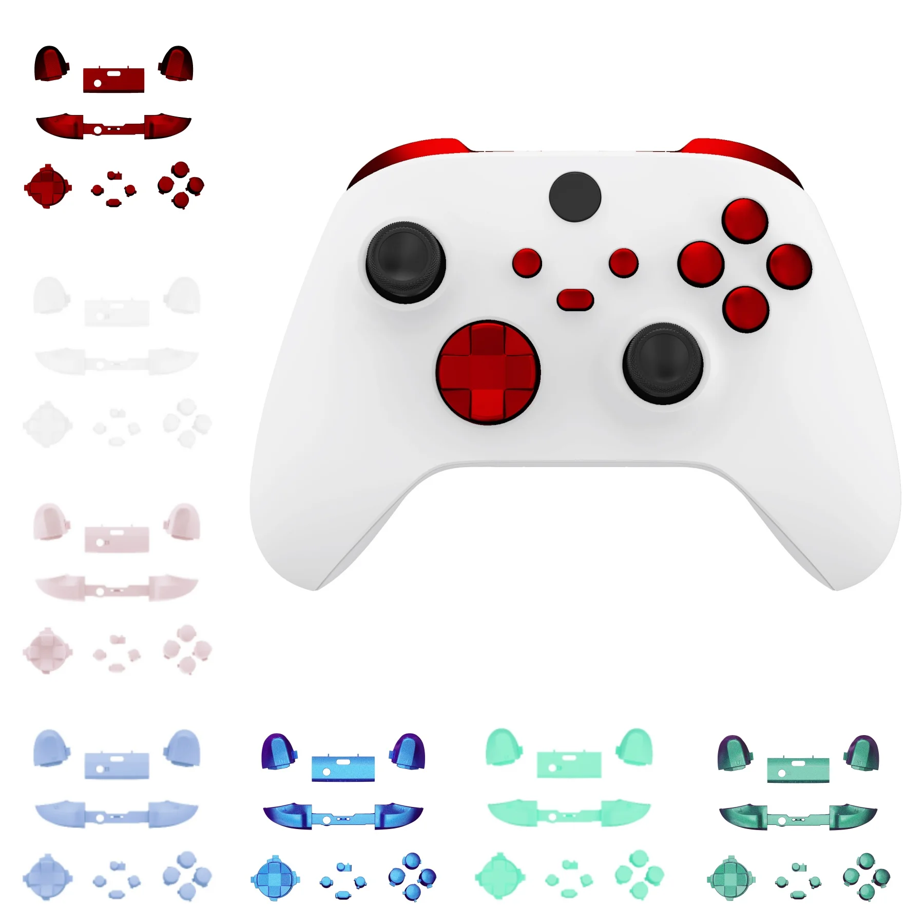 eXtremeRate No Letter Custom Replacement Full set Buttons Bumpers Triggers Dpad Buttons for Xbox Core Wireless Controller