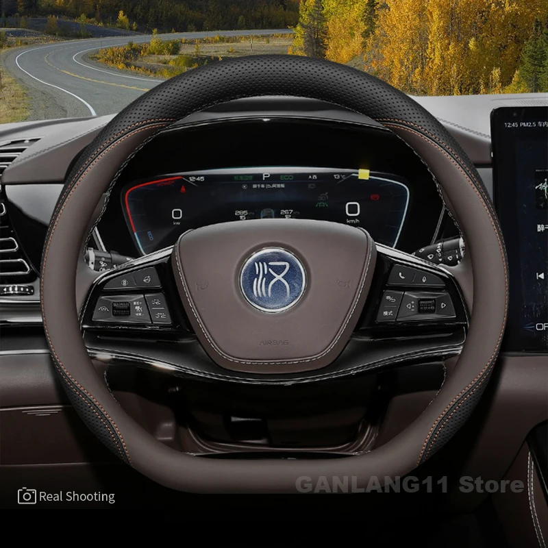 الصيف غطاء عجلة توجيه سيارة ل BYD han EV 2024 2025 نمط السيارة عجلة القيادة السيارات byd han ev اكسسوارات 2025 #4