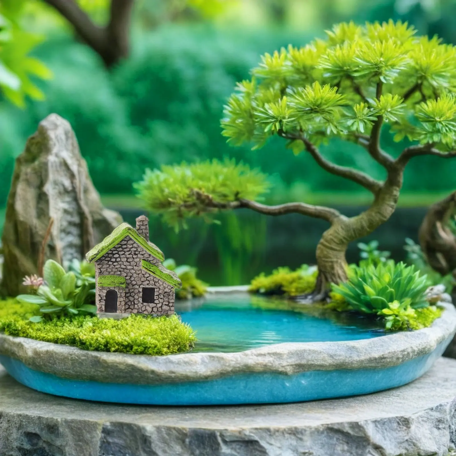 18Pcs Mini Resin Garden Houses Small Cottage Village Hut Micro Landscape Bonsai Decoration Accessories Bonsai Decoration