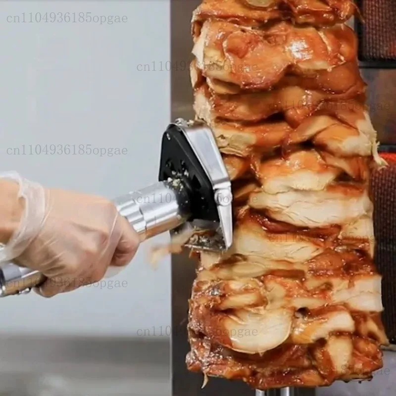 Electric Kebab Slicer Doner Knife Shawarma Cutter Handheld Gyro Knife 220V 110V Two Blades BBQ Roast Meat Cutting Machine view 4