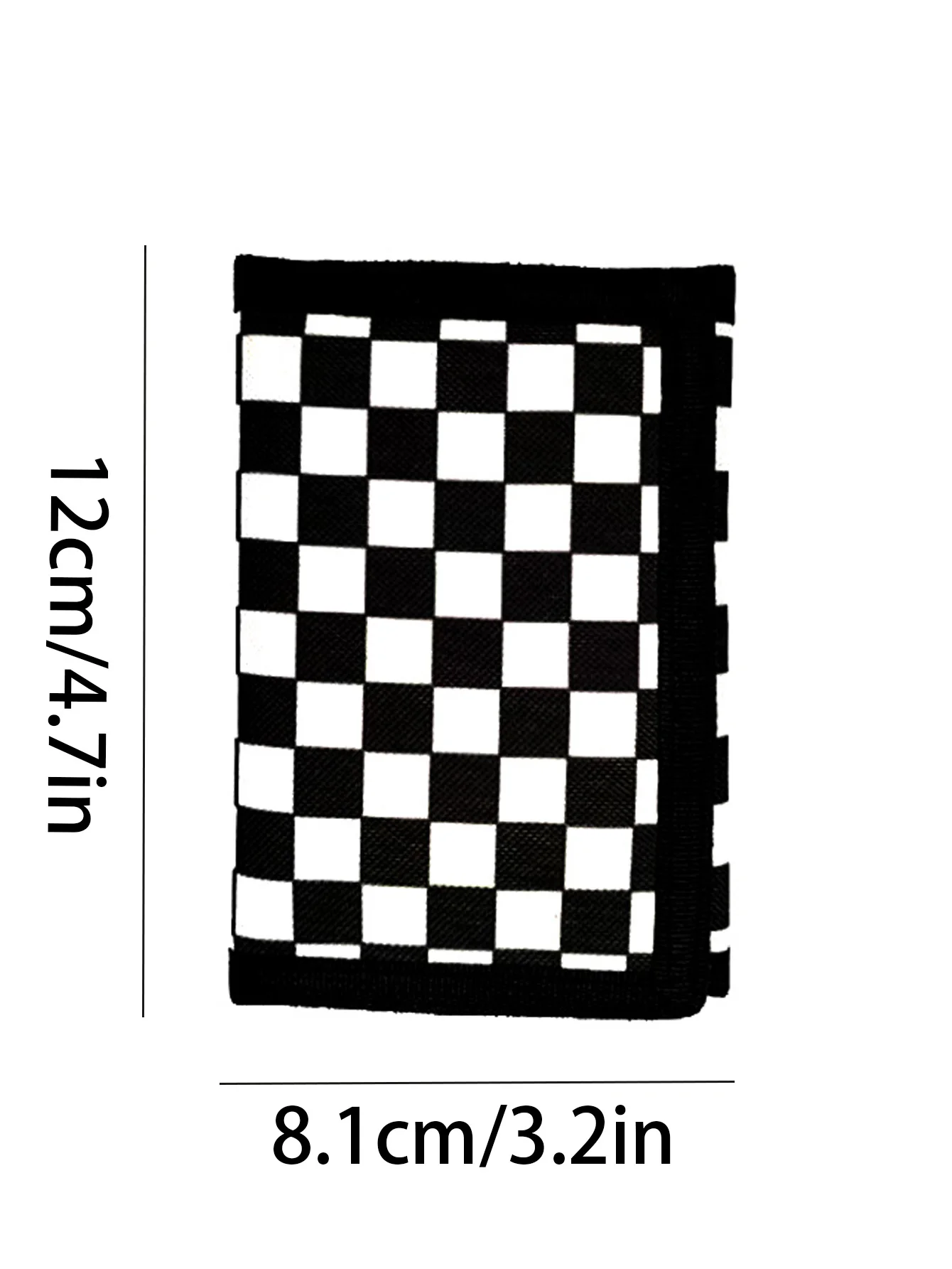 Trendy Minimalist, Chic Checkered Tri-Fold Wallet for Youngsters - Lightweight, Portable with ID Window & Credit Card Slots