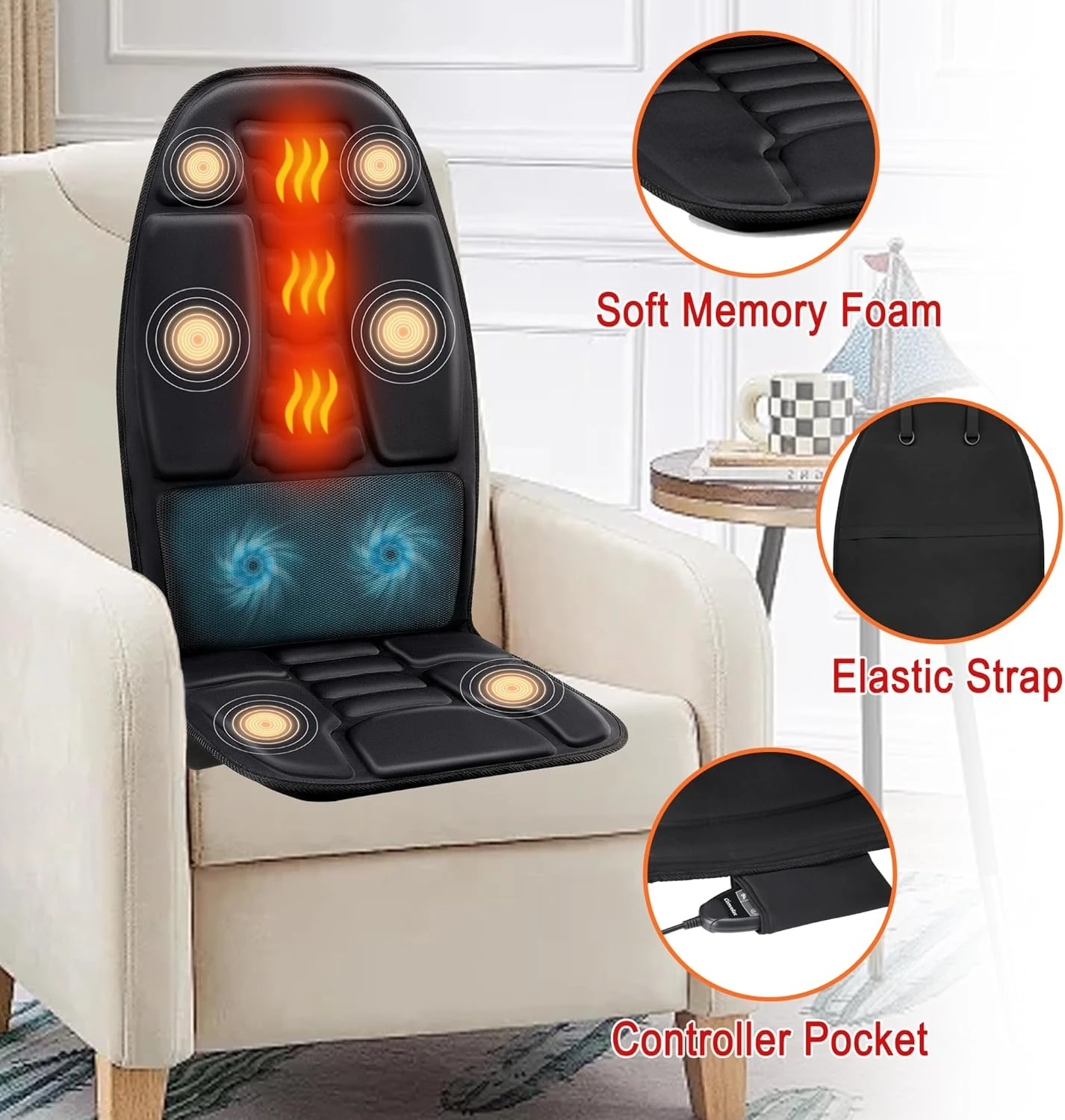 Home Office Sofa - 8 Vibration Settings Back Massager for