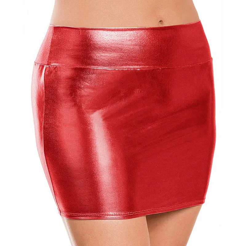 

Women Bodycon Pu Leather Mini Skirt Solid Black Package Hip Regular Waist Office Lady Sexy Clubwear Skirts