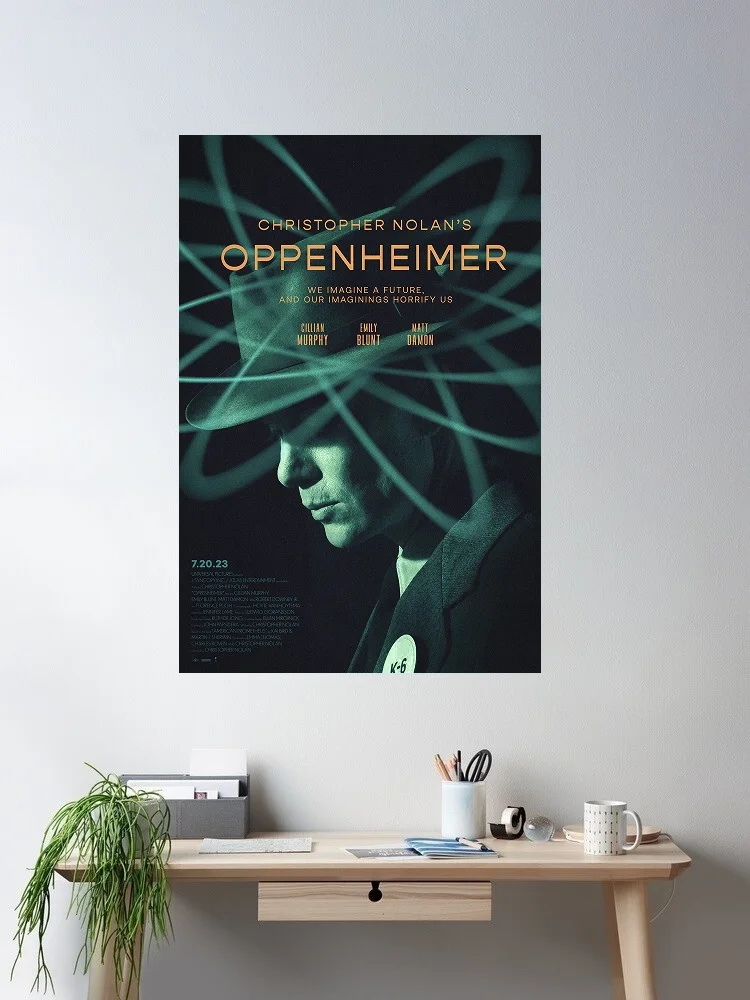 Oppenheimer Movie Art Print Canvas Poster, Living Room Decor, Home Wall Picture