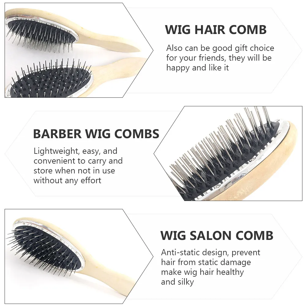 1Pcs High-Grade Anti-Static Comb for Wigs Hair Smoothing Detangling Barber Salon Use Strong Teeth No Pull Damage Easy Grip