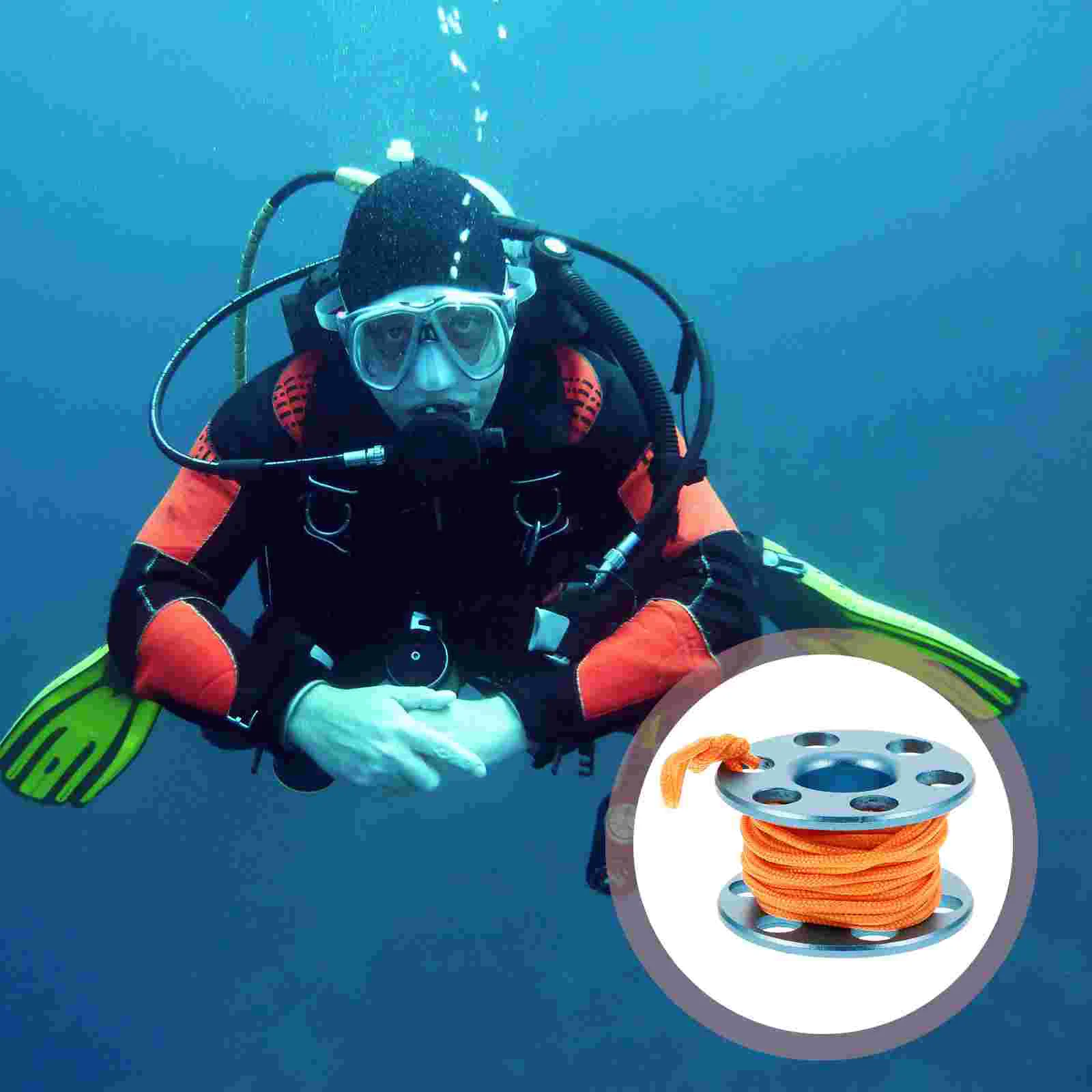 

Diving Reel Spool Accessory Finger Scuba Buoy Line Nylon Rope Aluminum Alloy Compact