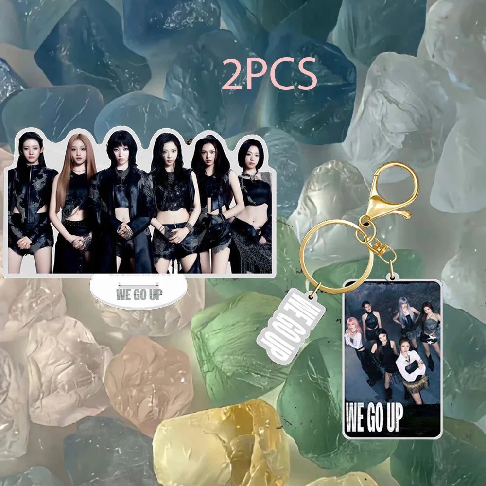 KPOP BABYMONSTER نحن نذهب 2 قطعة/المجموعة سلسلة مفاتيح مصنوعة من الأكريليك الدائمة الشكل عالية الجودة على ظهره كيرينغ مكتب الديكور ASA RUKA الهدايا