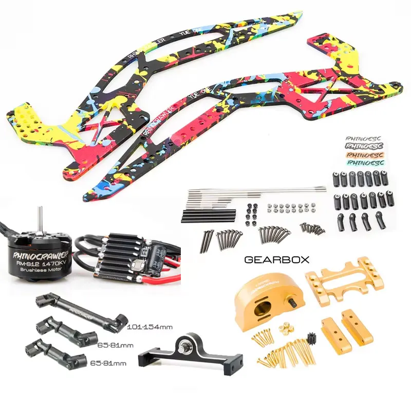 Rhino RC Cralwer Chassis Rig 7075 Aluminium YUE ONE Shafty Pełne zestawy do osi Capra