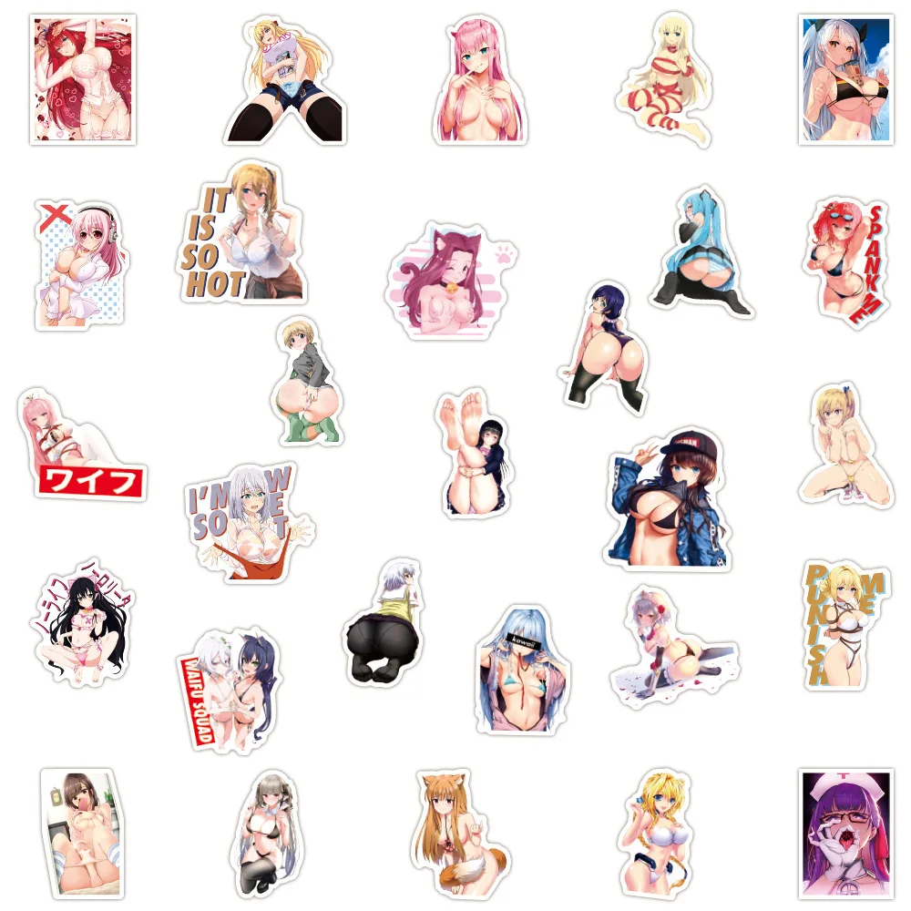 10/30/50/100pcs Cartoon Anime Sexy Girl Stickers Toy DIY Luggage Phone Case Laptop Waifu Bunny Girls Hentai Sticker Decals Packs