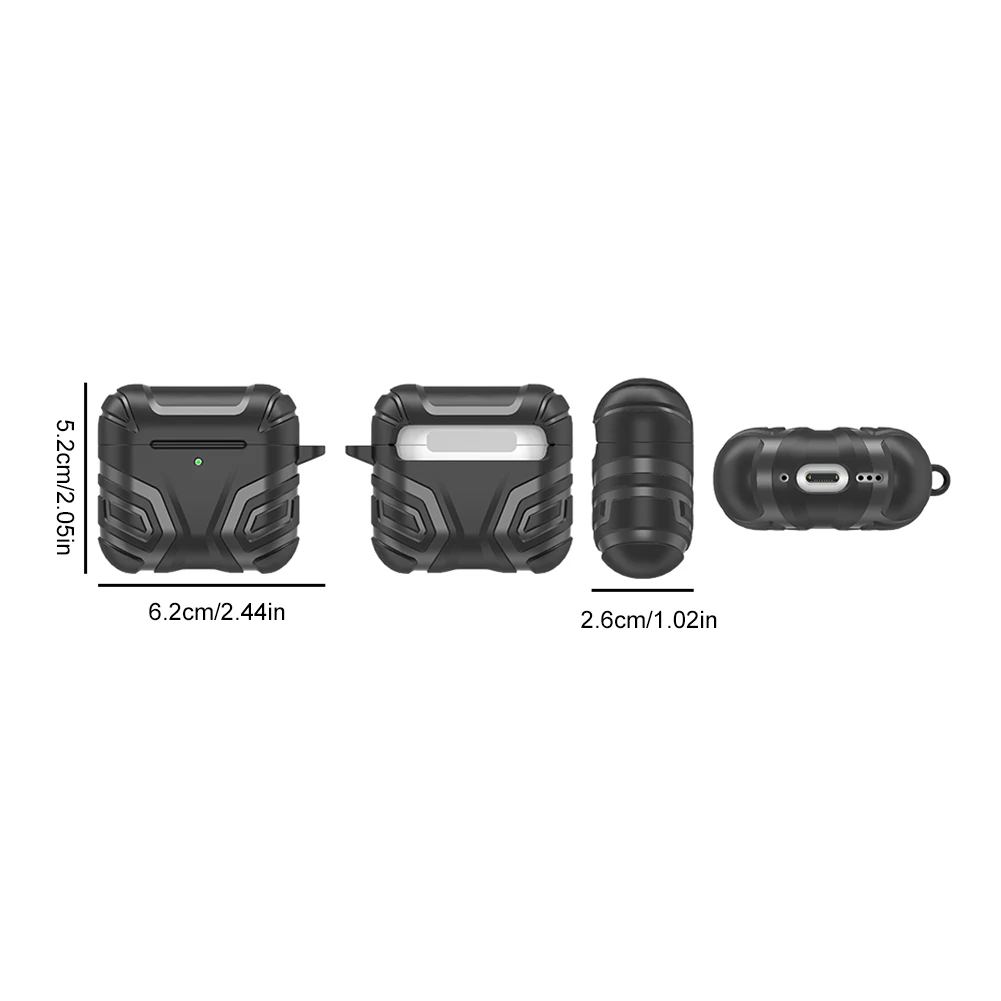 حافظة من البولي يوريثان لأجهزة Airpods 4 2024 غطاء حماية كامل الجسم مقاوم للصدمات ومضاد للسقوط مع حلقة تسلق لجهاز Airpod 4th Gen شحن 2024