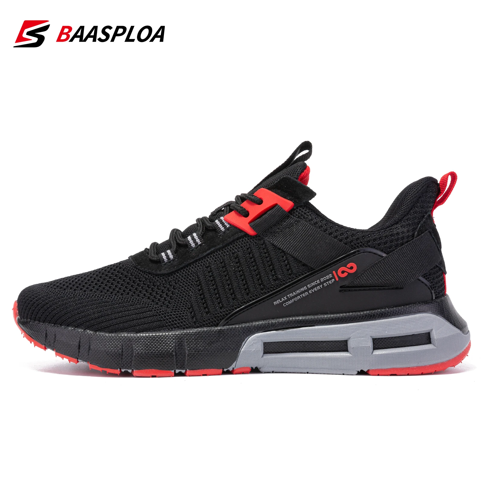 

Baasploa Men Walking Shoes New Casual Lightweight Mesh Breathable Sneakers Male Fashion Non-slip Wear-resistant Running Shoes