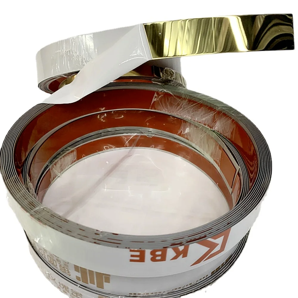 1Roll Stainless Steel Decorative Strip Mirror Stickers Room Decor for Wall Background Ceiling Waist Line Plane Tile Sticker