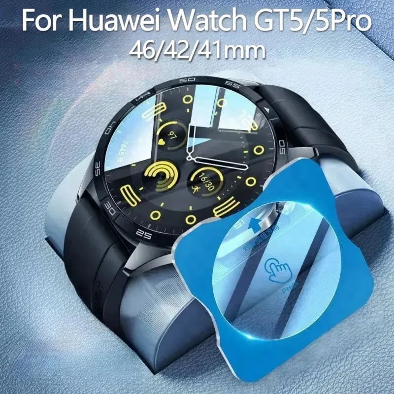 1PCS Tempered Glass Film For Huawei Watch GT 5 Pro 46mm 42mm Alignment Tool Easy Install Screen Protector For Huawei GT5 41 46mm