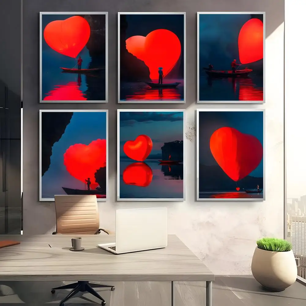 Romantic Captivating C-Creative Heart Stealing Theme Poster Sticky Waterproof Coffee House Bar Room Wall Decor Gift