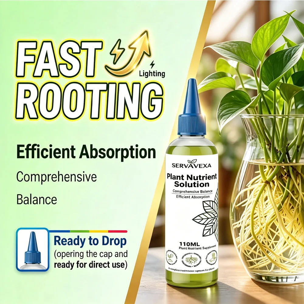 Plant  Nutrient Solution Rapid Rooting Liquid Fertilizer for Hydroponic Growth Booster Indoor Garden Flowers 110ml SERLAVEXA
