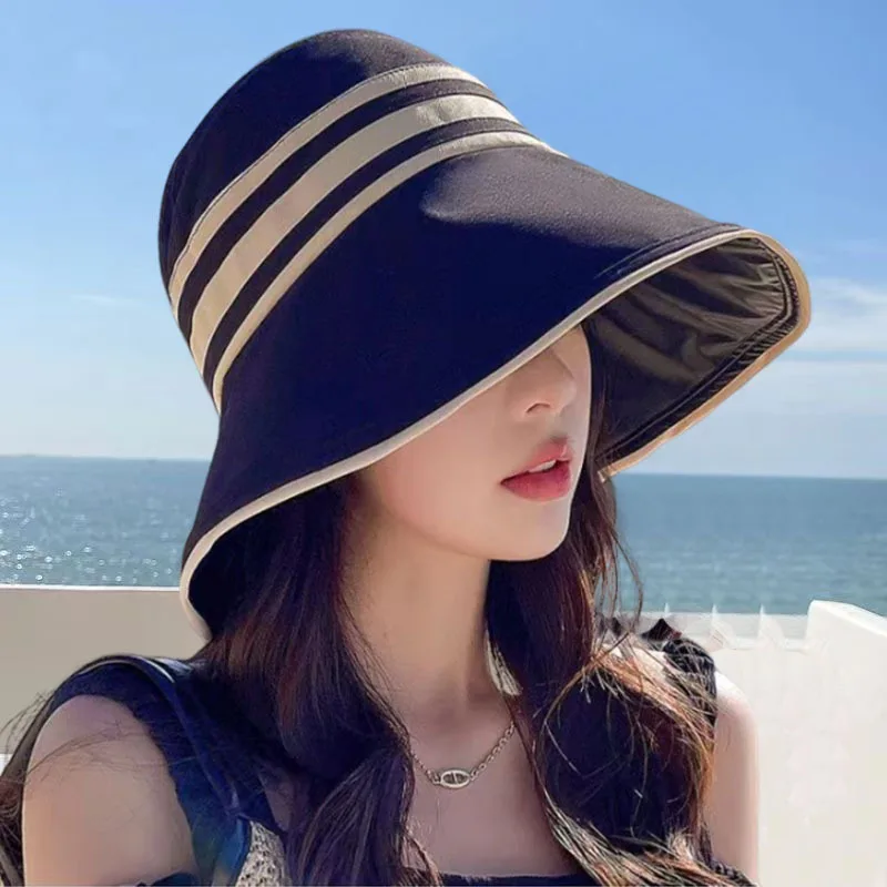 

2024 New Hat Women's Fashion Trend Minimalist Empty Top Hat Summer Outdoor Travel Sports Sun Protection and Sunshade Hat