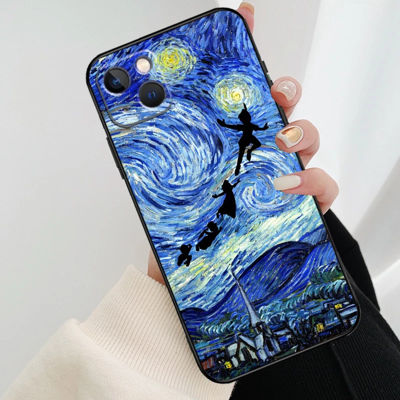 Van Gogh Starry Sky Case For iPhone 12 11 13 14 15 16 Pro Max Mini Cover For iPhone XR X XS Max Plus Phone Case