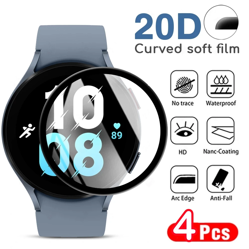 Protetor de Tela Curvo 3D para Samsung Galaxy Watch, Película Protetora SmartWatch, 4 5 Pro, 5 Pro, 40mm, 44mm