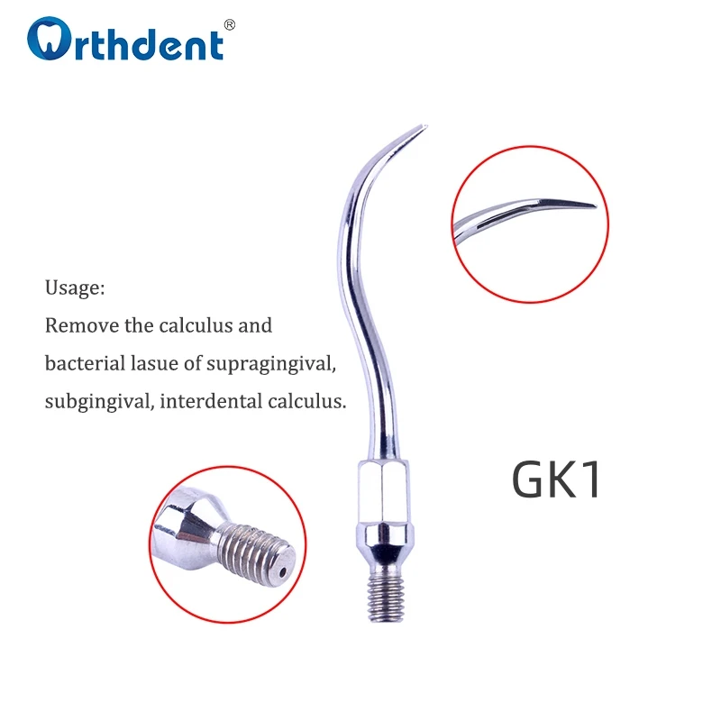 1Pc Dental Ultrasonic Scaler Tip Scaling Periodontics Endodontics Tips GK1- GK7 Fit For KAVO Handpiece Stainless Steel Dentistry