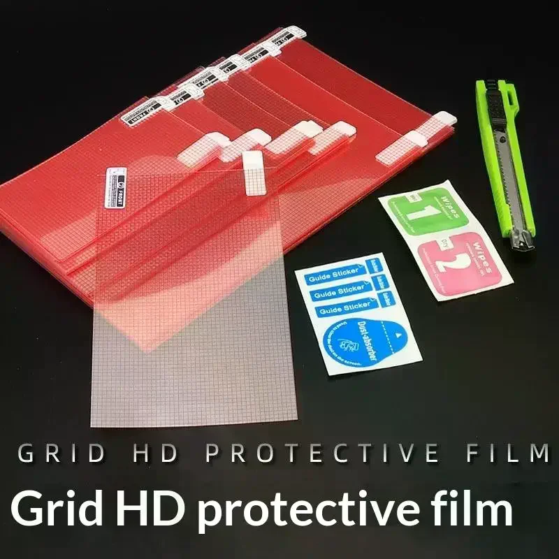 10Pcs Cuttable Screen Protector Film Grid Guide Anti Static Universal Clear Protective Sheet For Phone GPS Navigator DIY Cuttin