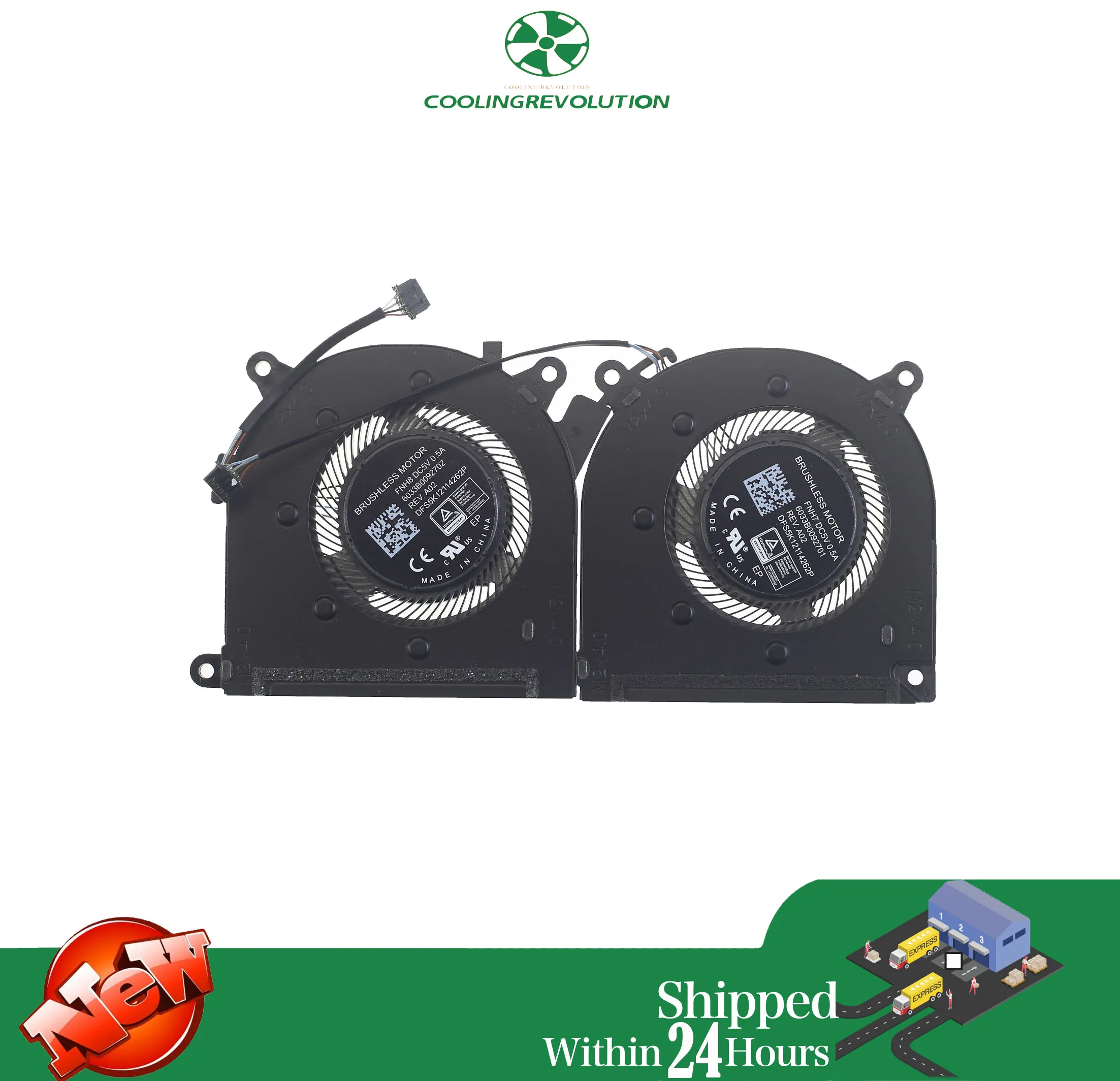 

2Pcs Laptop CPU GPU Cooling Fan 6033B0092701 6033B0092702 DC5V 0.5A 4-Pin For HP 17-CN 17-CP Probook 470 G8 G9 DIS