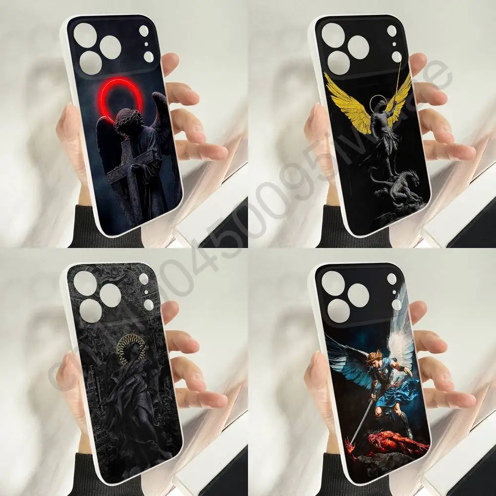 

Archangel Michael Cross Phone Case For iPhone 11,16,15,14,13,17,12,Plus,E,Air,Mini,Pro,Max Magnetic Magsafe Soft Cover