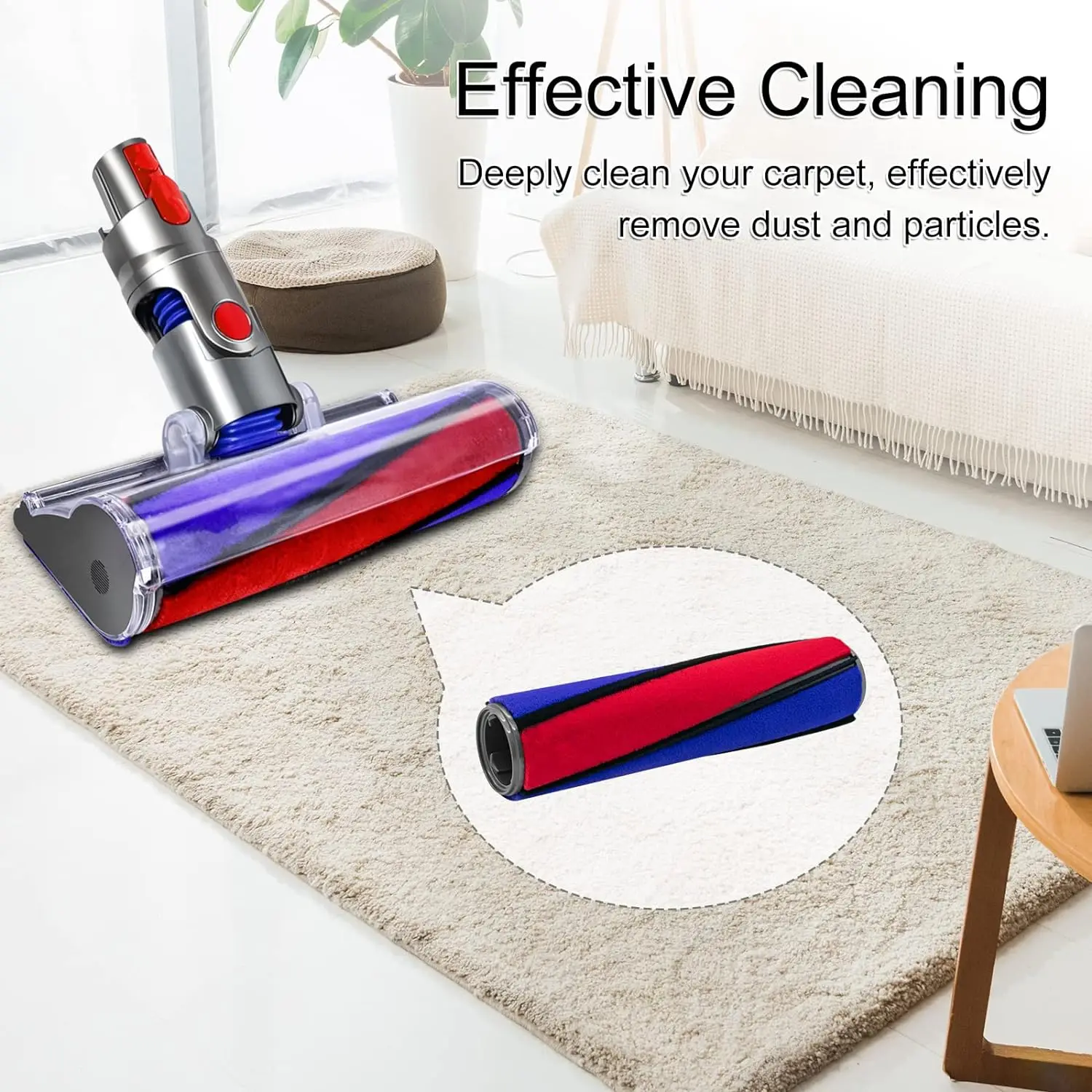 柔らかいローラーヘッド,Dyson v6 v7 v8 v10 v11 sv03と互換性,部品の交換,n.966488-01