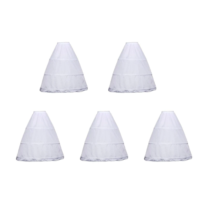 

5Pcs Women 3 Hoops A-Line Petticoat Wedding Dress Underskirt Adjustable Drawstring Waist Wedding Bridal Dress