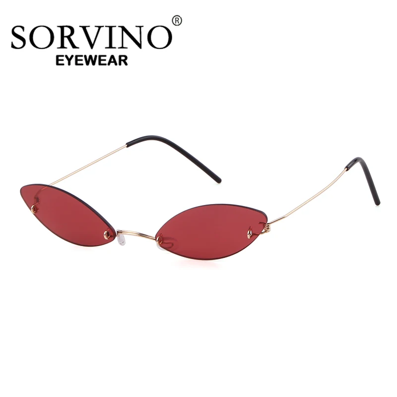 

SORVINO New Cat Eye Sunglasses Red Lens Fashion Retro Metal Small Frame Sun Glasses UV400 Protection Eyewear Trendy Sunglasses