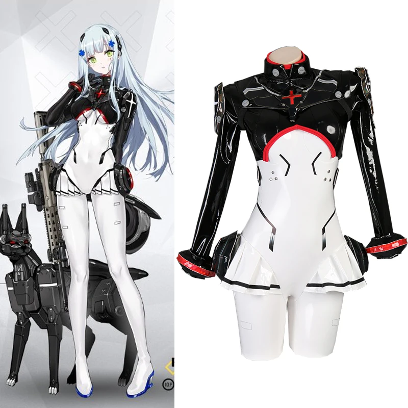 Game Girls Frontline HK416 Cosplay Costume White PU Jumpsuits Straitjacket Uniform Women Halloween Anime Outfits Party Clothes