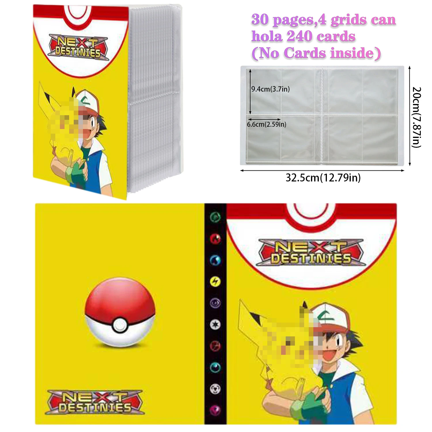 2024 for Pokemones Squirtle Holder Binder Collections Holder Anime 240PCS Card Book Protector Notebook Album