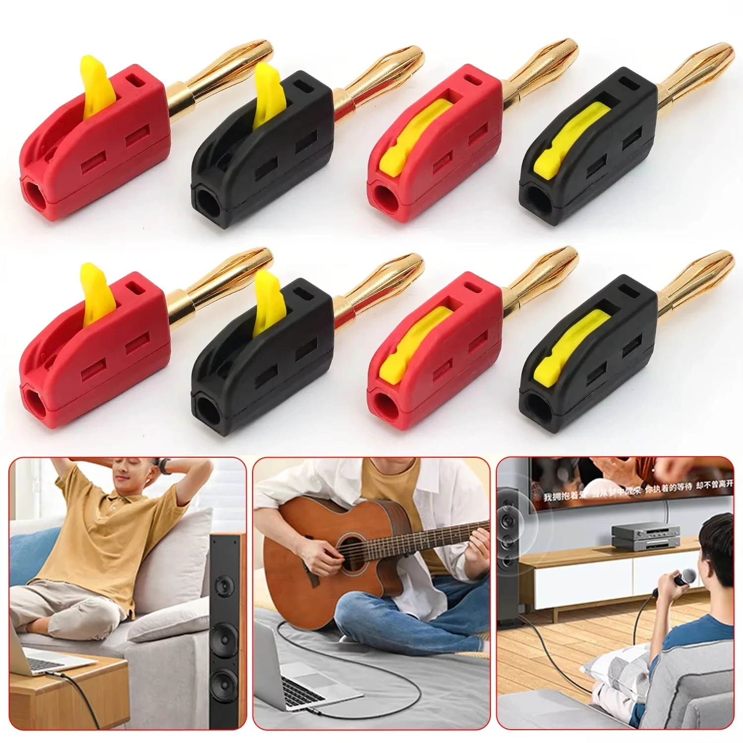 المحمولة 32A 4 مللي متر الموز التوصيل لحام الاتصال السريع عالية الحالي مطلية بالذهب الموز موصلات الصوت النحاس مكبرات الصوت مكبر للصوت