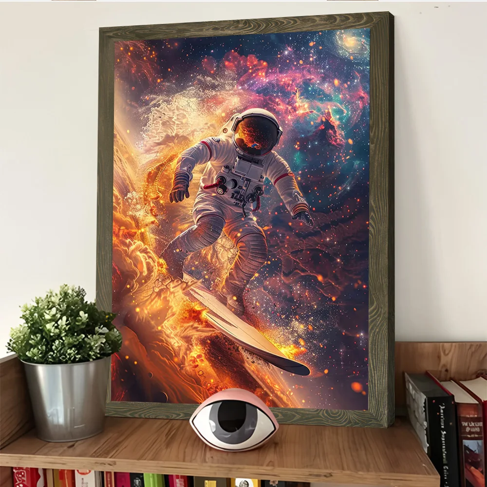 رائد الفضاء الفضاء تصفح المشارك تخصيص مطبوعة حائط لوح رسم الفن هدية للحمام ديكور غرفة الديكور جدارية المنزل