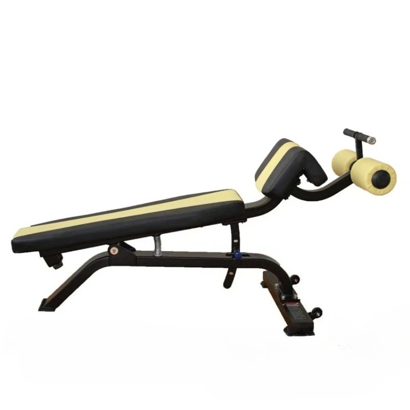 Adjustable Abdominal Machine Commercial-Grade Black and Yellow Inclined Abdominal Machine