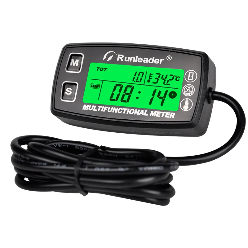 Small Engine Temperature Gauge Digital Tach Hour Meter Backlit Tachometers for  Motorcycle Lawn Tractor Generator Dump Truck